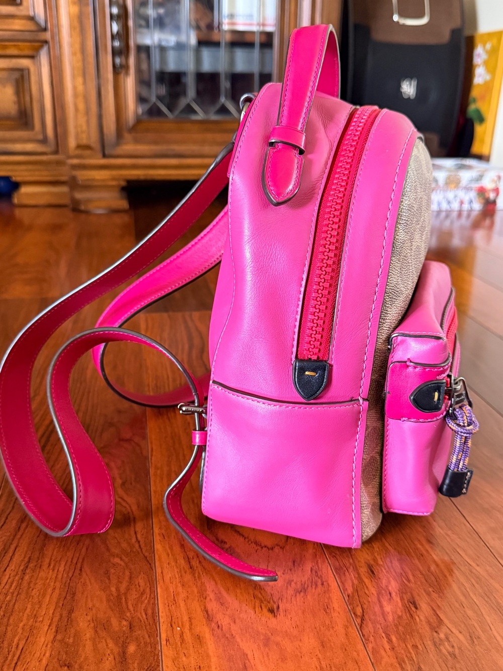 Coach Pink Signature Canvas Mini Backpack - Picture 2 of 10
